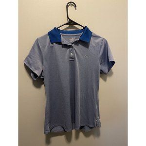 Girls Vineyard Vines Performance size M Blue Polo Style Shirt Stylish EUC